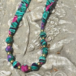 Vintage fabric tie necklace